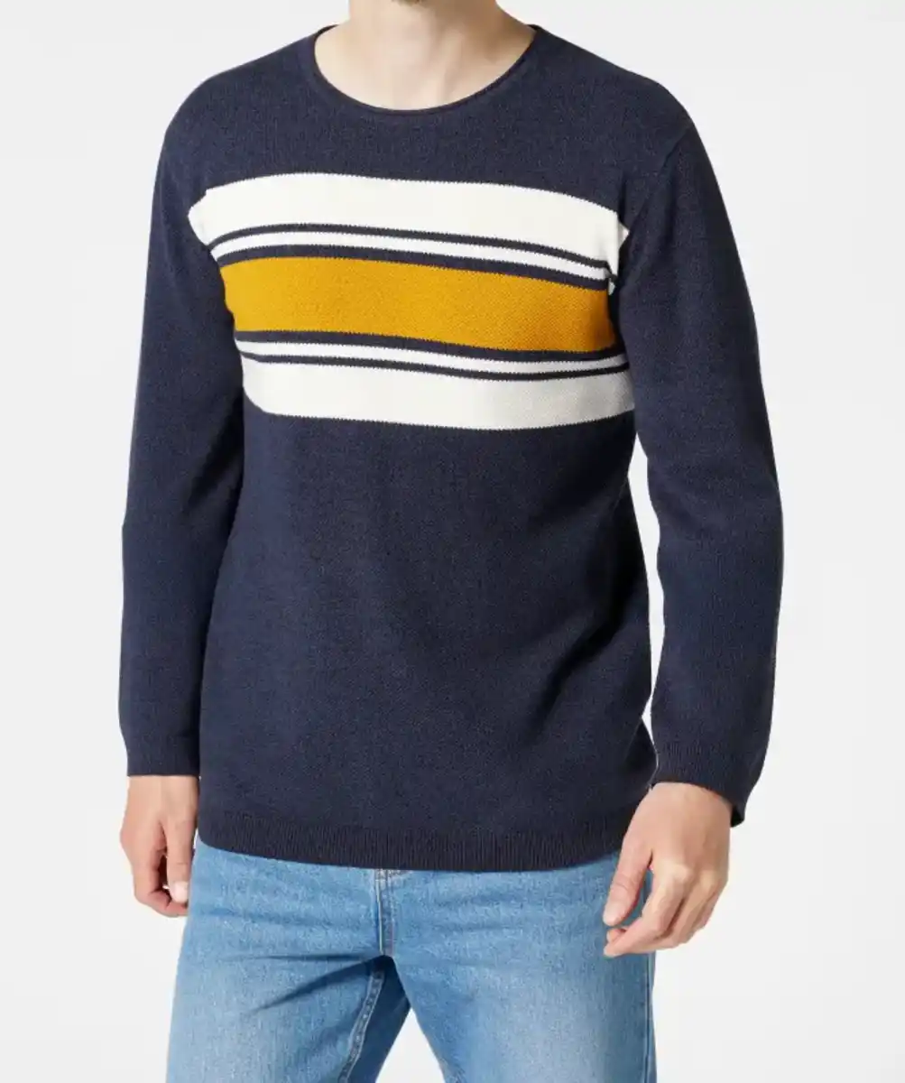 Bild 1 von Feinstrickpullover mit Streifen, dunkelblau gestreift