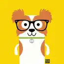 Bild 1 von Monee Kunstdruck Bow Wow Bichon Frise, Braun, Gelb, Papier, quadratisch, 30x30 cm, Bilder und Zubehör, Wandbilder, Kunstdrucke