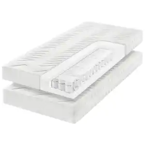 Sleeptex Matratzenset, 2-teilig, H2, Höhe ca. 19 cm, 160x200 cm, Made in Germany, Oeko-Tex® Standard 100, Härtegradauswahl, Bezug abnehmbar/waschbar, Ober- und Unterseite versteppt, wendbar, optim