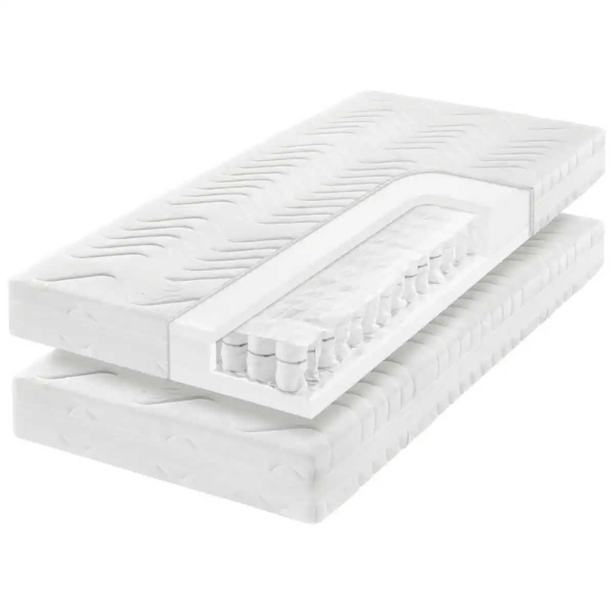 Bild 1 von Sleeptex Matratzenset, 2-teilig, H2, Höhe ca. 19 cm, 160x200 cm, Made in Germany, Oeko-Tex® Standard 100, Härtegradauswahl, Bezug abnehmbar/waschbar, Ober- und Unterseite versteppt, wendbar, optim