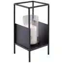 Bild 1 von Ambia Home Windlicht, Klar, Schwarz, Metall, Glas, 13x25.5x13 cm, Glaseinsatz, Dekoration, Windlichter & Laternen, Windlichter