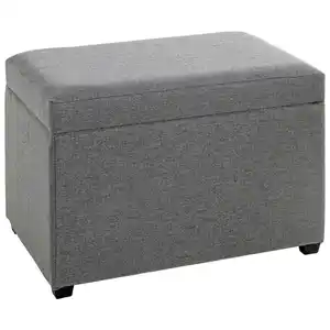 Truhenbank, Grau, Textil, 58x42x39 cm, Esszimmer, Bänke, Sitzbänke