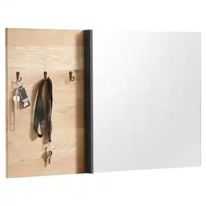 Livetastic Wandspiegel, Holz, Glas, Eiche, massiv, 95x55x4 cm, Spiegel, Wandspiegel