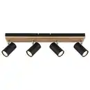 Bild 1 von Novel Strahler, Schwarz, Pinien, Holz, Metall, Pinie, Hartholz, Uni,Uni, länglich,länglich, 8x12.5x56 cm, Lampen & Leuchten, Innenbeleuchtung, Spots & Strahler, Deckenspots