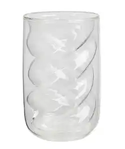 Kaffeeglas mit gedrehter Optik, transparent