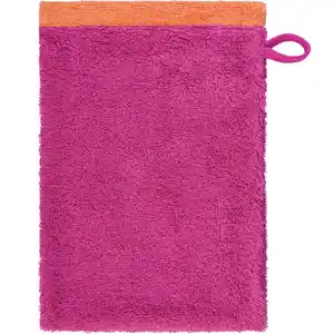 Cawoe Waschhandschuhset Lifestyle Splash, Orange, Pink, Textil, Uni, 16x22 cm, Oeko-Tex® Standard 100, Aufhängeschlaufe, strapazierfähig, durchgefärbt, angenehm weich, hochwertige Qualität, schn