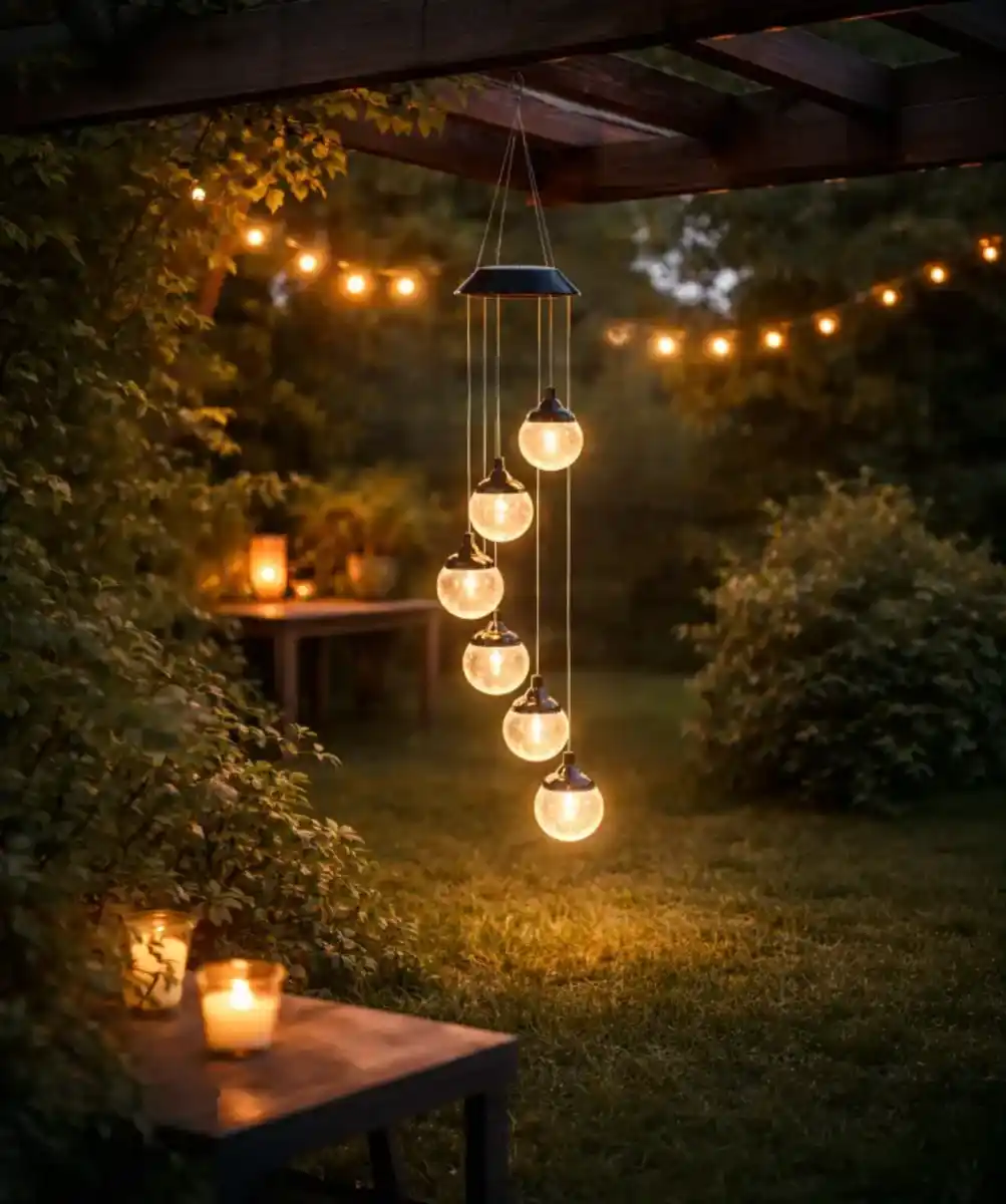 Bild 1 von Solar-Windspiel Glaskugeln, schwarz