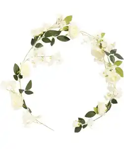 Kunstblumen-Girlande mit Rosen, weiß