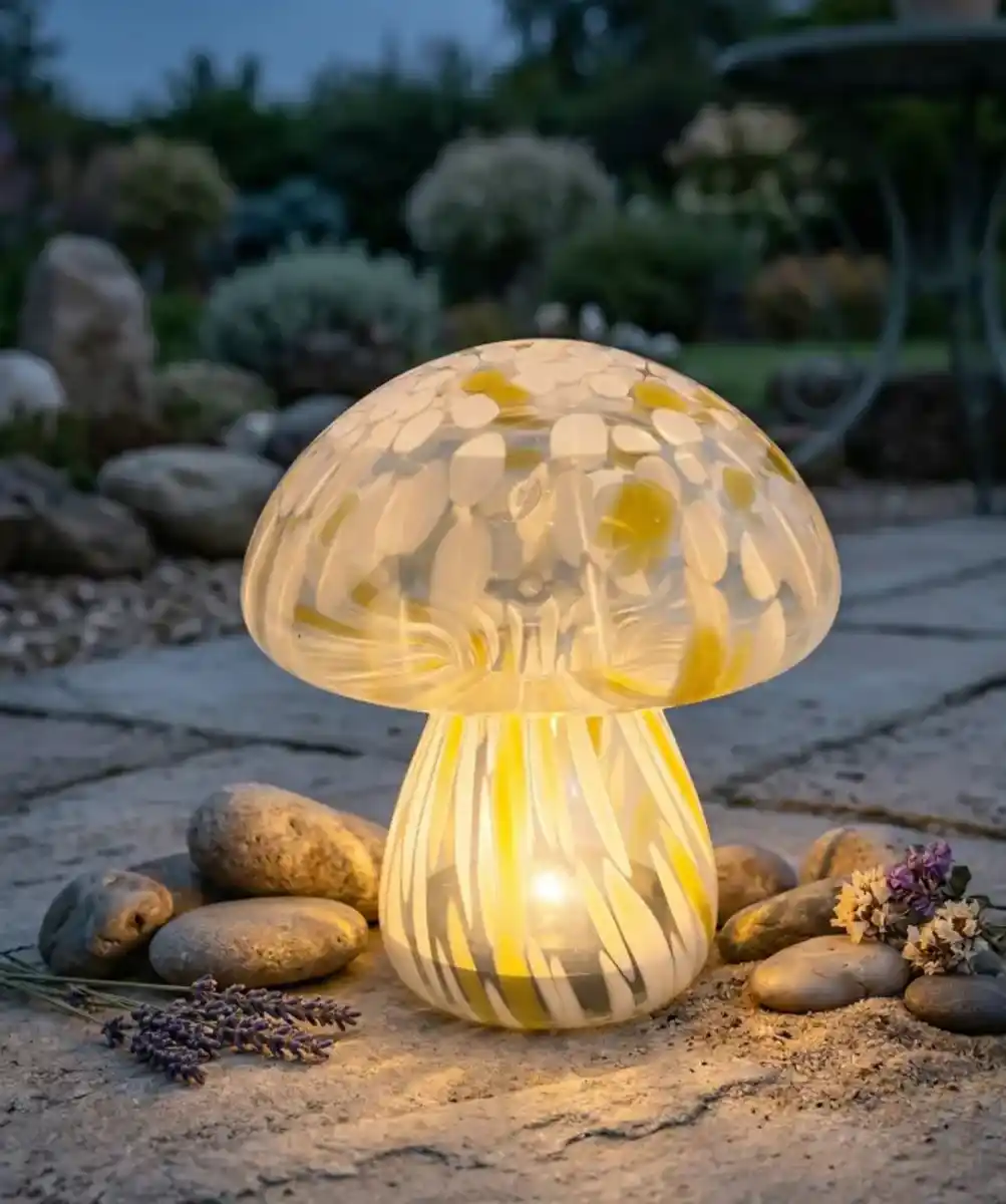 Bild 1 von Solarleuchte Glaspilz, gelb