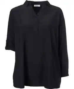 Schwarze Langarmbluse, schwarz