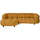 Bild 1 von Welnova Ecksofa, Currygelb, Textil, Eiche, vollmassiv, 3-Sitzer, Ottomane links, L-Form, 284x183 cm, Made in Europe, FSC Mix, Stoffauswahl, seitenverkehrt erhältlich, Hocker Rücken echt, Wohnzimmer
