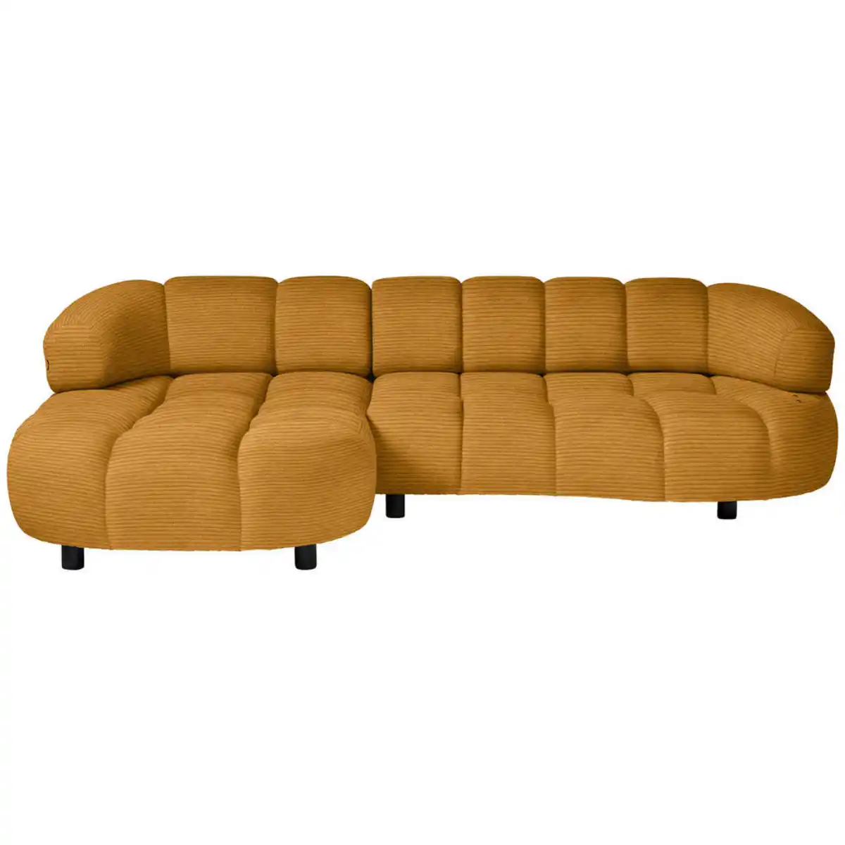 Bild 1 von Welnova Ecksofa, Currygelb, Textil, Eiche, vollmassiv, 3-Sitzer, Ottomane links, L-Form, 284x183 cm, Made in Europe, FSC Mix, Stoffauswahl, seitenverkehrt erhältlich, Hocker Rücken echt, Wohnzimmer