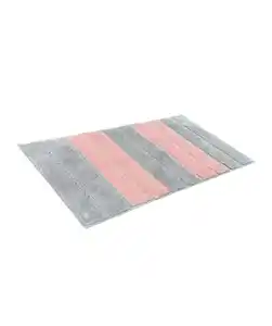 Badematte mit Streifen, grau