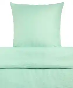Mintgrüne Seersucker-Bettwäsche, mintgrün