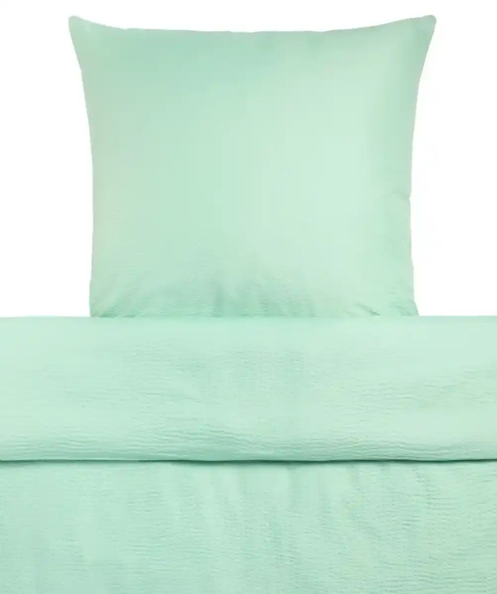 Bild 1 von Mintgrüne Seersucker-Bettwäsche, mintgrün