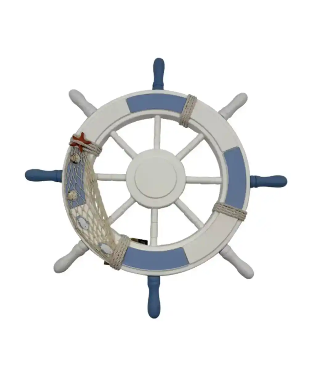 Bild 1 von Maritimes Deko-Steuerrad, weiß/blau