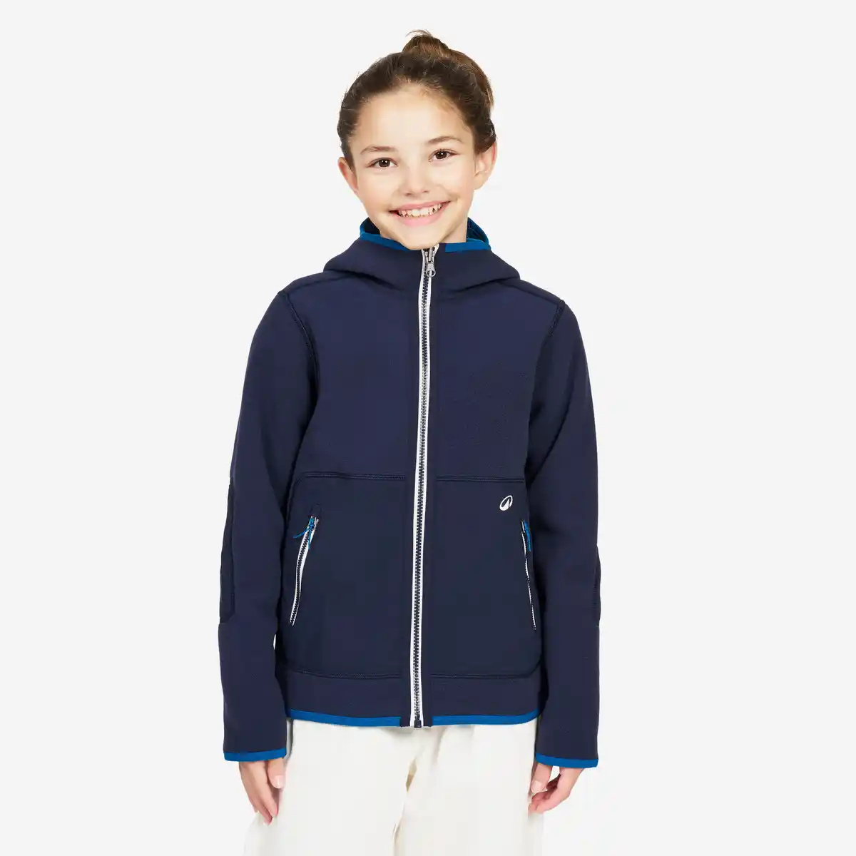 Bild 1 von DECATHLON Fleecejacke Segeln Kinder warm wendbar 500 marineblau/blau