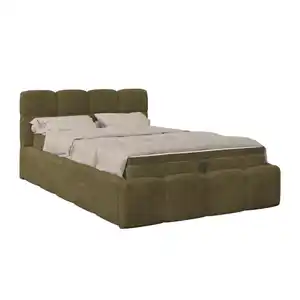 Polsterbett, Grün, Textil, geometrisch, H3, 1-Zonen, Höhe ca. 25 cm, 140x200 cm, Federleisten mit Duokappen, Schlafzimmer, Betten, Polsterbetten