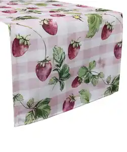 Wasserabweisender Tischläufer mit Früchten, rot