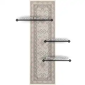 Hanse Home Läufer Mirkan, Creme, Hellrosa, Kunststoff, orientalisch, rechteckig, 80x250 cm, Oeko-Tex® Standard 100, für Fußbodenheizung geeignet, in verschiedenen Größen erhältlich, pflegeleic