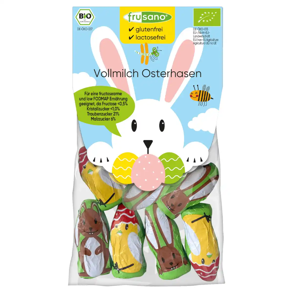 Bild 1 von Frusano Bio Vollmilch Osterhasen laktosefrei 72g