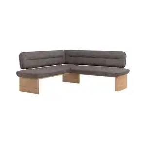 James Wood Eckbank, Grau, Holz, Textil, Eiche, Sperrholz, 212x170 cm, Esszimmer, Bänke, Eckbänke