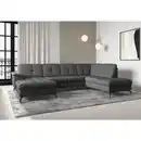Bild 1 von Sit & More Wohnlandschaft Zora E, Dunkelgrau, Textil, 7,5-Sitzer, Ottomane rechts, U-Form, 319x212 cm, Goldenes M, Oeko-Tex® Standard 100, Made in Europe, DGM-Klimapakt, Rücken echt, Armteil links,