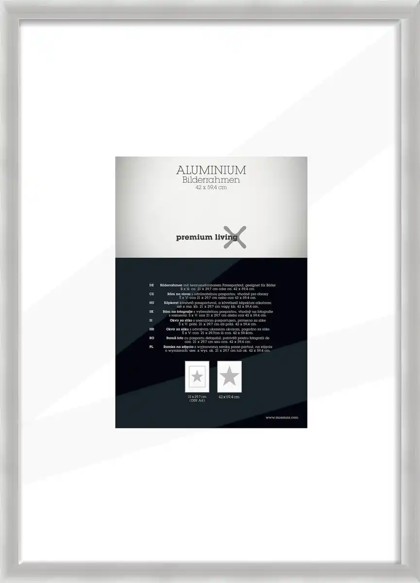 Bild 1 von Bilderrahmen Aluminium ca. 42/59,4cm, Silberfarben