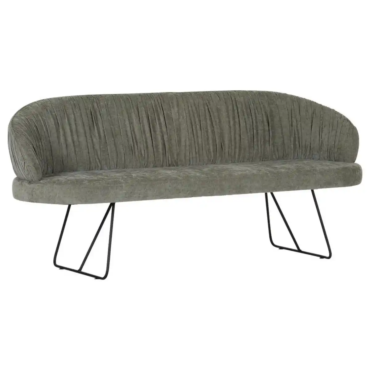 Bild 1 von Novel Sitzbank, Grün, Textil, 3-Sitzer, 202x88x65 cm, Esszimmer, Bänke, Sitzbänke