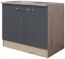 Bild 1 von Küchenunterschrank Shadow ca. 100x85x60 cm Grau/Eiche, Dunkelgrau, Eiche San Remo