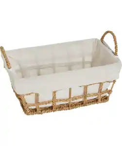 Seegraskörbchen mit Stoffeinlage, naturfarben