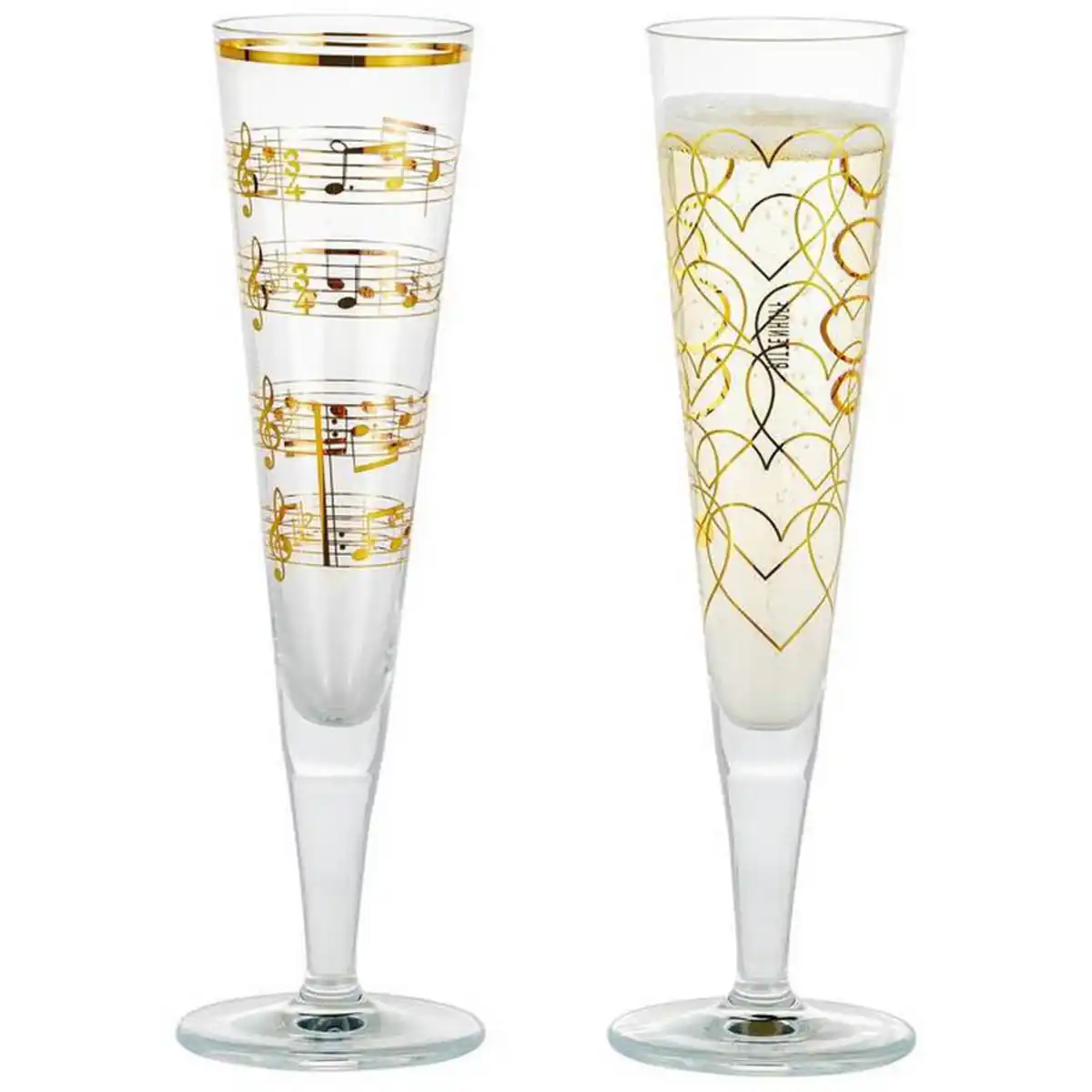 Bild 1 von Ritzenhoff Champagnerglas Goldnacht, Gold, Glas, 2-teilig, 205 ml, 7.2x24x7.2 cm, Fsc, Made in Germany, Essen & Trinken, Gläser, Champagner- & Sektgläser