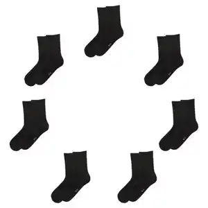 UP2FASHION BASICS Damen oder Herren Socken, 7er-Pack, Schwarz, 35/38
