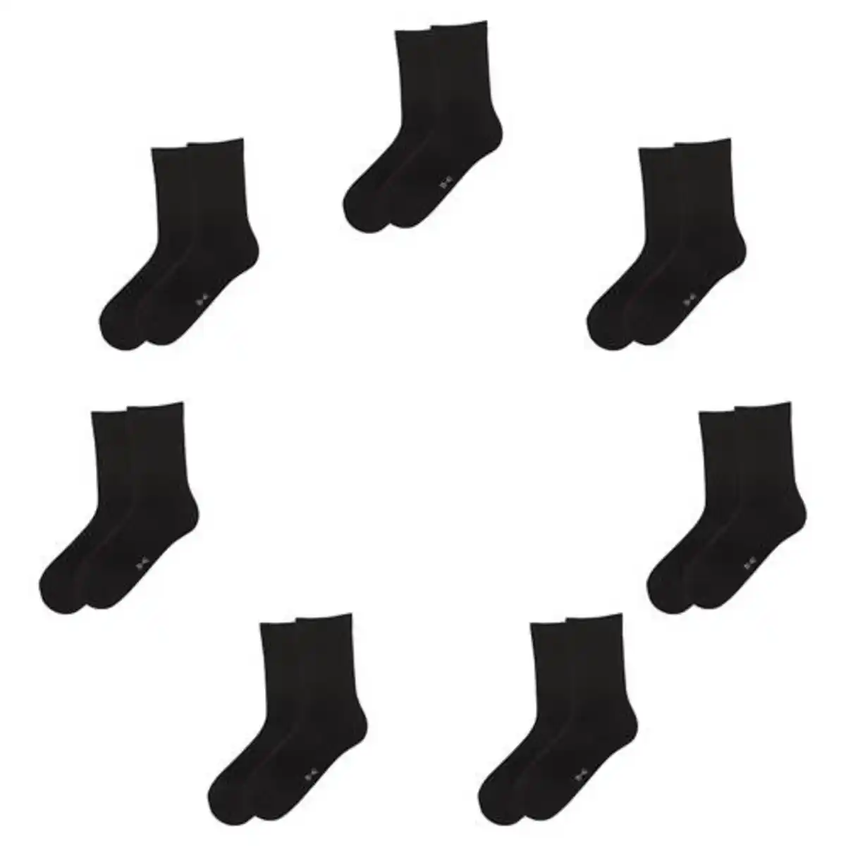 Bild 1 von UP2FASHION BASICS Damen oder Herren Socken, 7er-Pack, Schwarz, 35/38