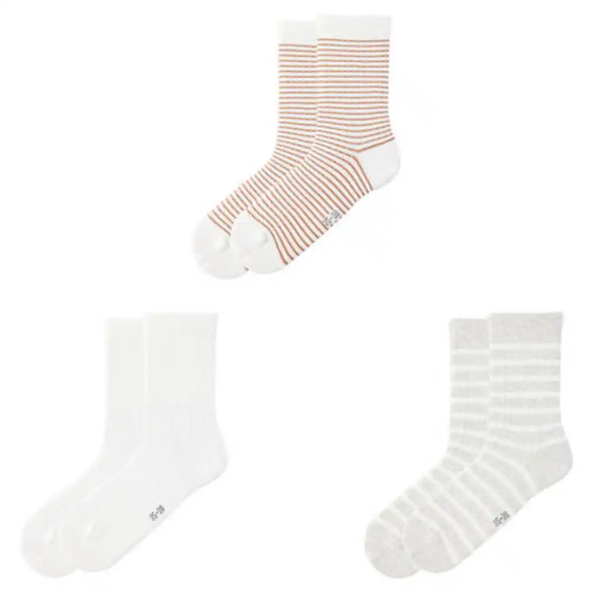Bild 1 von UP2FASHION WOMEN Damen Socken 3er Pack, Grau-Beige, Gr. 35/38