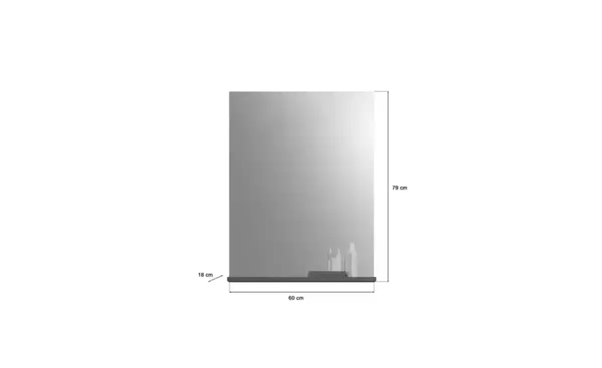 Bild 4 von Badspiegel SCHLOONSEE, Breite 60cm, 1 Ablageboden, hochwertiges Spiegelglas, in verschiedenen Farben erhältlich, Badmöbel, Spiegel, Badezimmer Schloonsee