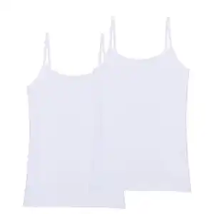 UP2FASHION BASICS Damen Basic-Unterhemd 2er Pack, Weiß, S