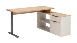 Eck-Schreibtisch Kaschmir-beige Artisan Eiche 140 cm - SYNOS