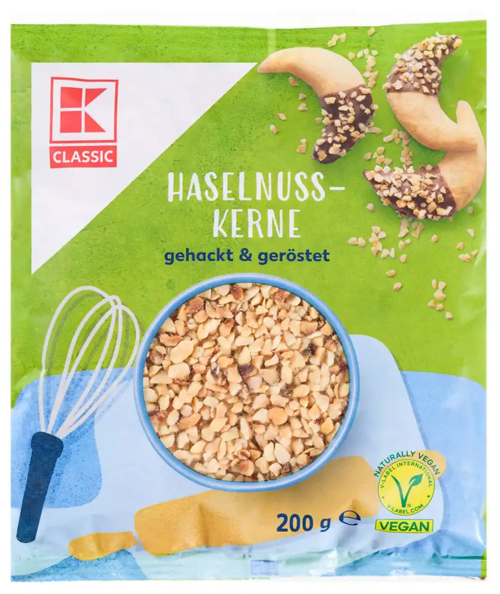 Bild 1 von K-CLASSIC Haselnusskerne gehackt & geröstet, 200-g-Packg.