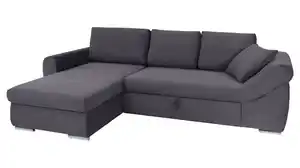 Ecksofa Schlaffunktion Bettkasten anthrazit Cord - RAMONA
