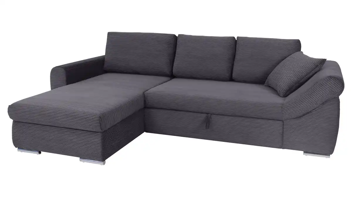 Bild 1 von Ecksofa Schlaffunktion Bettkasten anthrazit Cord - RAMONA
