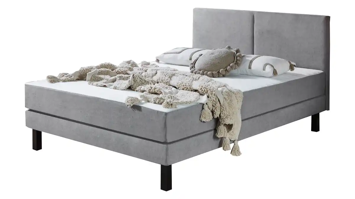 Bild 1 von Futonbett Polsterbett 140 x 200 cm mit Matratze grau - TOLEDO