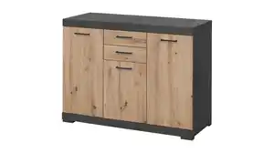 Kommode mit Schubladen anthrazit Artisan Eiche 120 cm - BRISTOL