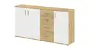 Bild 1 von Kommode mit Schubladen weiß Artisan Eiche 160 cm - ALBATA