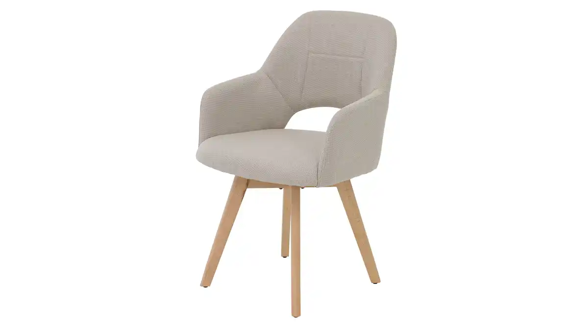 Bild 1 von Armlehnstuhl beige Microfaser Webstoff Drehstuhl - STADE