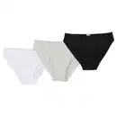 Bild 1 von UP2FASHION BASICS Damen Basic-Slips 3er Pack, Schwarz-Weiß-Grau, S