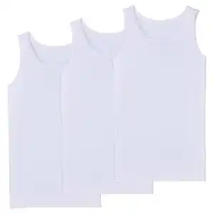 UP2FASHION BASICS Herren Basic-Tanktop 3er Pack, Weiß, Gr. M