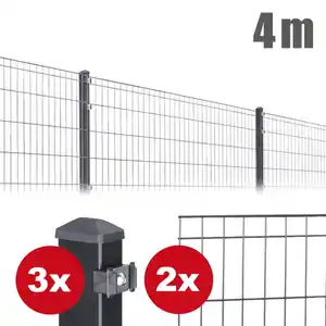 Zaunpaket MICHL ca. 0,8 m x ca. 4 m anthrazit verzinkt pulverbeschichtet