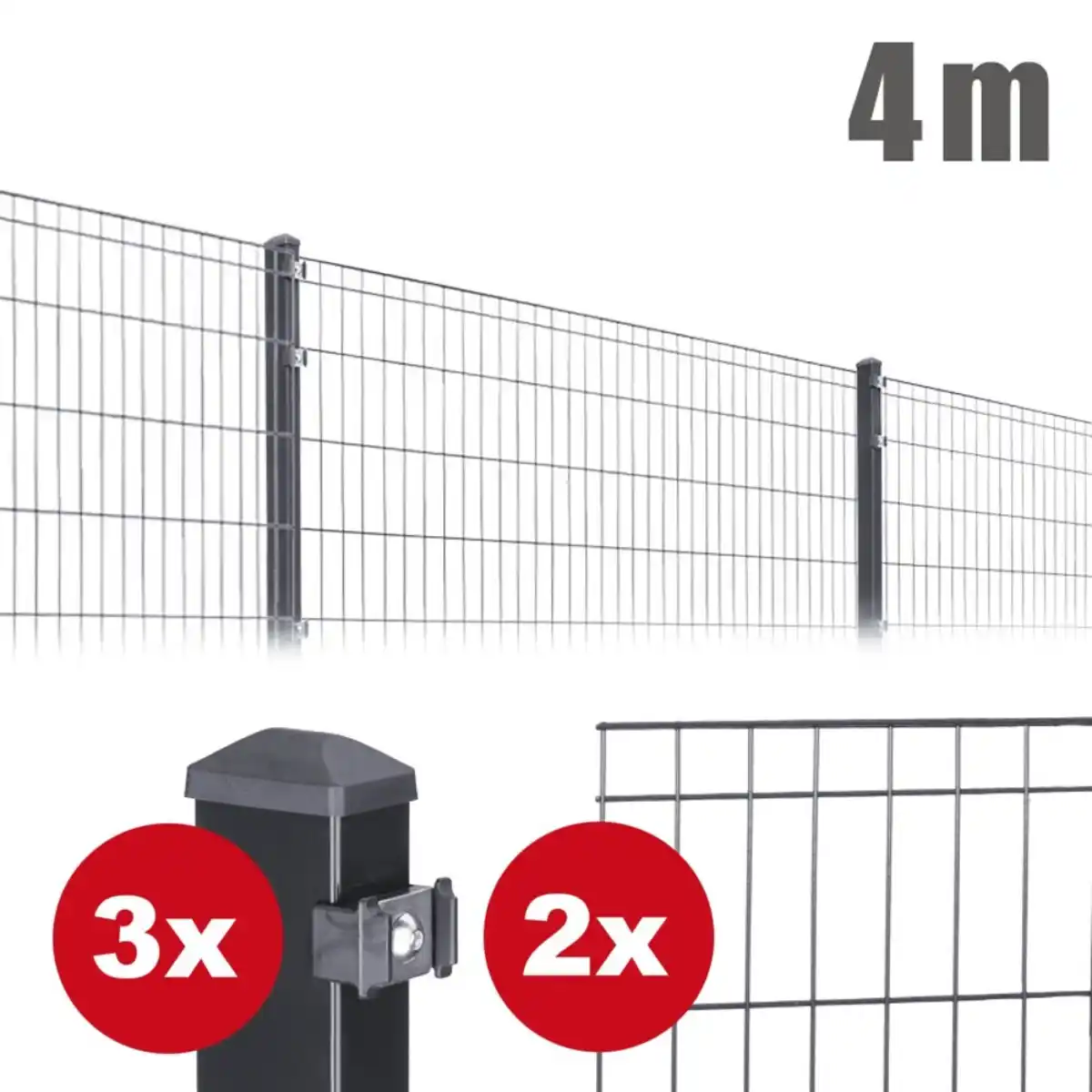 Bild 1 von Zaunpaket MICHL ca. 0,8 m x ca. 4 m anthrazit verzinkt pulverbeschichtet