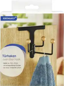IDEENWELT Drehbare Türhaken Schwarz